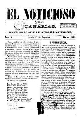 El Noticioso de Canarias : semanario de avisos e intereses materiales