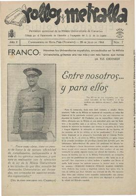 Rollos y metralla : periódico quincenal de la Milicia Universitaria de Canarias