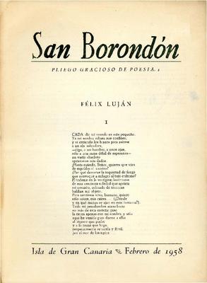 San Borondón : pliego gracioso de poesía