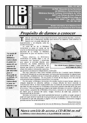 Biblioteca Universitaria : boletín informativo de la Biblioteca de la Universidad de Las Palmas de Gran Canaria