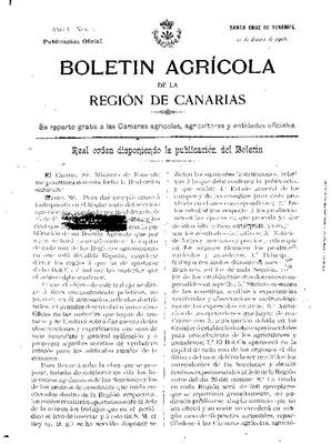 Boletín agrícola de la región agronómica de Canarias