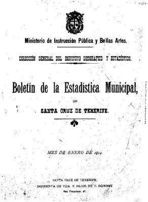 Boletín de la estadística municipal de Santa Cruz de Tenerife