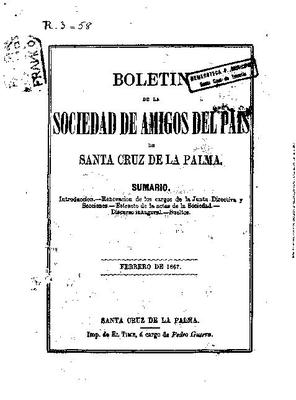 Boletín de la Sociedad de Amigos del País de Santa Cruz de La Palma