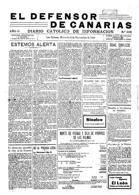 El Defensor de Canarias : diario católico de información