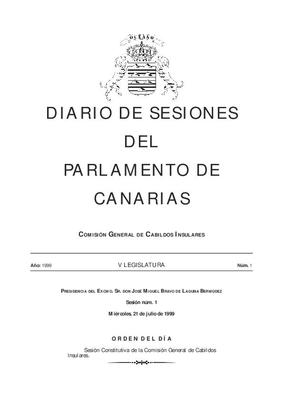 Diario de sesiones del Parlamento de Canarias (Comisión general de Cabildos Insulares)