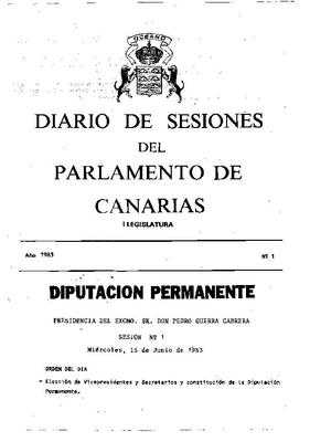 Diario de sesiones del Parlamento de Canarias (Diputación permanente)