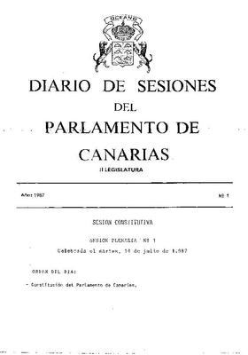 Diario de sesiones del Parlamento de Canarias