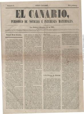 El Canario : periódico de literatura, comercio, industria, noticias e intereses materiales