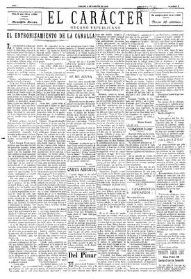 El Carácter : órgano republicano