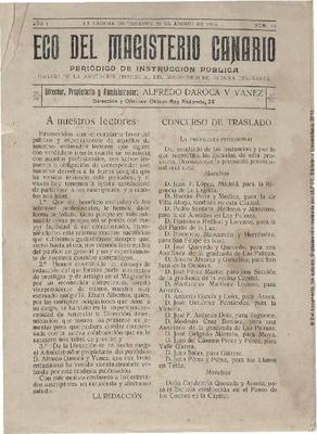 Eco del magisterio canario : periódico de instrucción pública