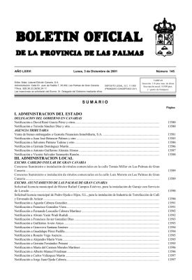 Boletin oficial de la Provincia de Las Palmas