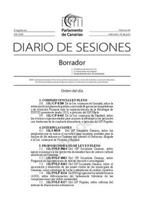 Diario de sesiones del Parlamento de Canarias