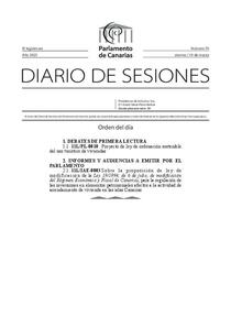 Diario de sesiones del Parlamento de Canarias